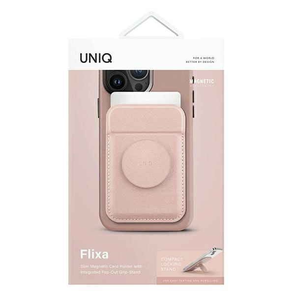 Uniq Flixa Magnetic Card Wallet with Stand Pink/Blush Pink MagSafeeng