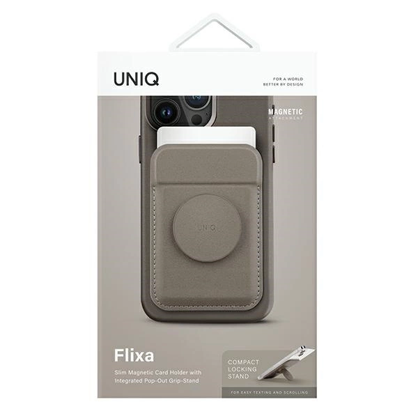 Uniq Flixa Magnetic Card Wallet with Stand Gray/Flint Gray MagSafeeng