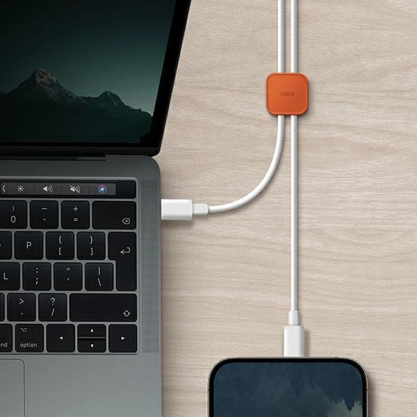 Uniq Pod Self-adhesive Cable Organizer - Set of 8 - Orangeeng
