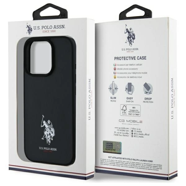 US Polo USHCP15XPGEK iPhone 15 Pro Max 6.7" black/black Leather Embroidered DH Coloreng