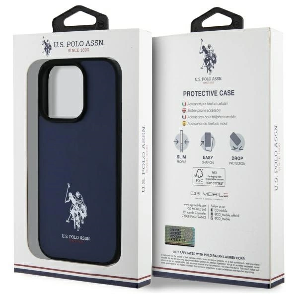 US Polo USHCP15XPGEV iPhone 15 Pro Max 6.7" Navy Leather Embroidered DH Coloreng