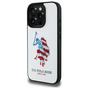 US Polo USHCP15XPUSH iPhone 15 Pro Max 6.7" white/white Leather Big DH American Flageng
