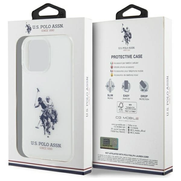 US Polo USHCP15XTPUHRBH iPhone 15 Pro Max 6.7" white Shiny Big Logoeng