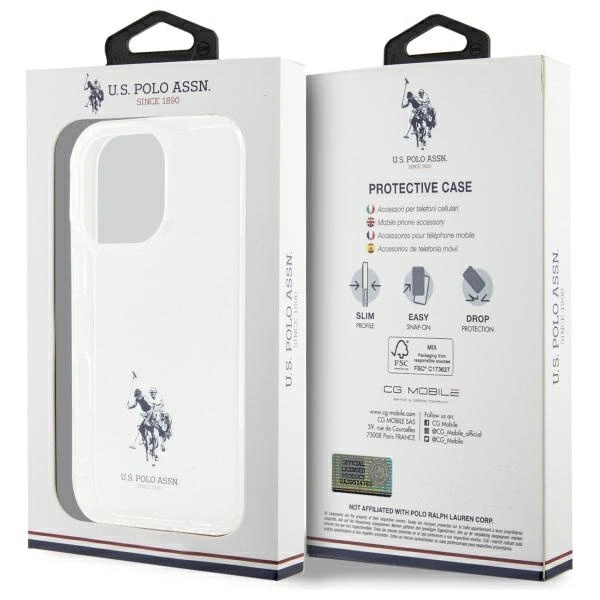 US Polo USHCP15XUSMT iPhone 15 Pro Max 6.7" Clear/Transparent IML Printed Double Horse Logoeng