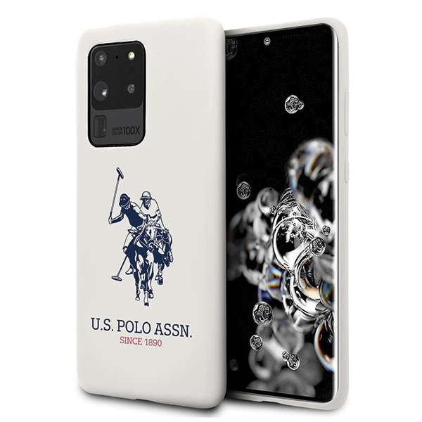 US Polo Silicone Collection Case for Samsung Galaxy S20 Ultra - Whiteeng
