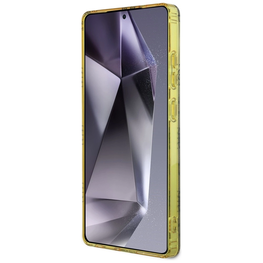 Guess 4G Background Gold Electroplated Peony Pattern MagSafe Case for Samsung Galaxy S25 Ultra Browneng