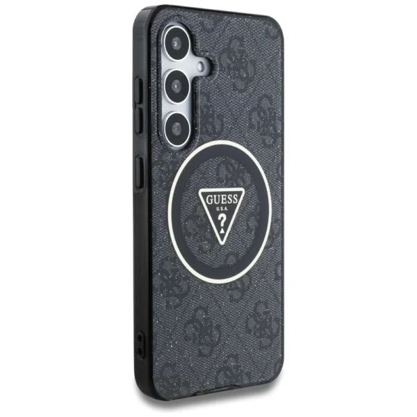 Guess 4G Glitter Triangle Buttons MagSafe case for Samsung Galaxy S25 blackeng