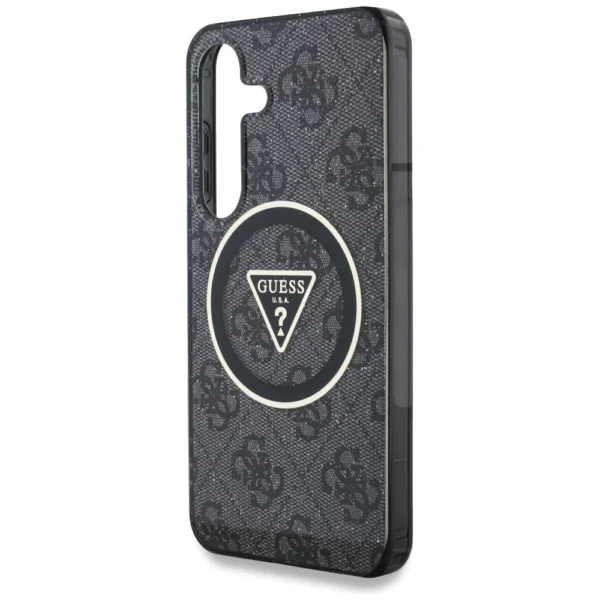 Guess 4G Glitter Triangle Buttons MagSafe case for Samsung Galaxy S25 blackeng