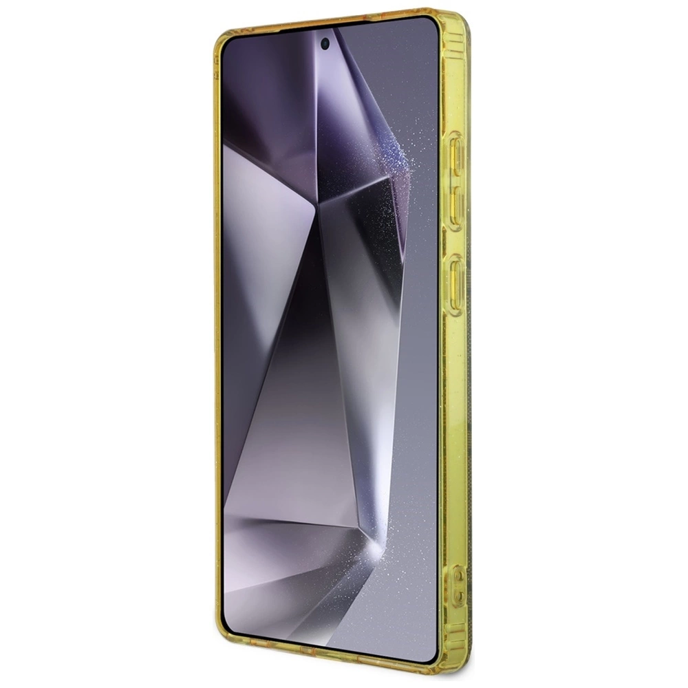 Guess 4G Glitter Triangle Buttons MagSafe Case for Samsung Galaxy S25 Ultra Browneng