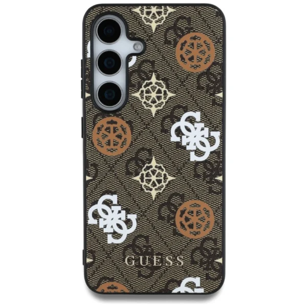 Guess 4G Printed Colored Peony Pattern MagSafe case for Samsung Galaxy S25 browneng