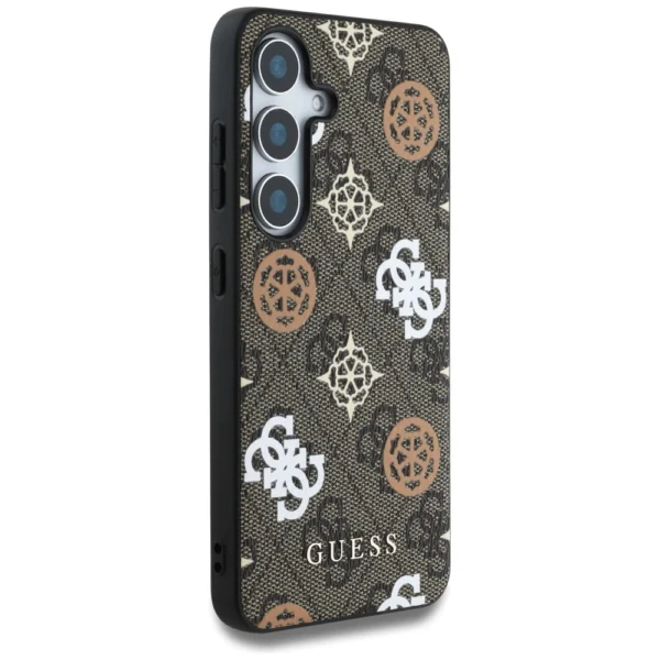 Guess 4G Printed Colored Peony Pattern MagSafe case for Samsung Galaxy S25 browneng