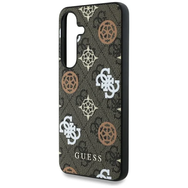 Guess 4G Printed Colored Peony Pattern MagSafe case for Samsung Galaxy S25 browneng