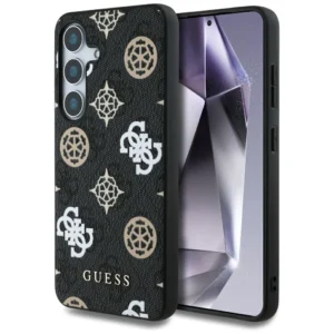 Guess 4G Printed Colored Peony Pattern MagSafe case for Samsung Galaxy S25 blackeng