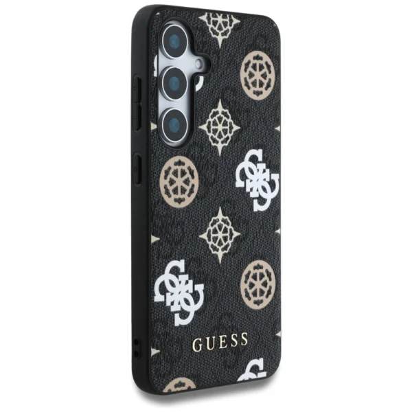 Guess 4G Printed Colored Peony Pattern MagSafe case for Samsung Galaxy S25 blackeng