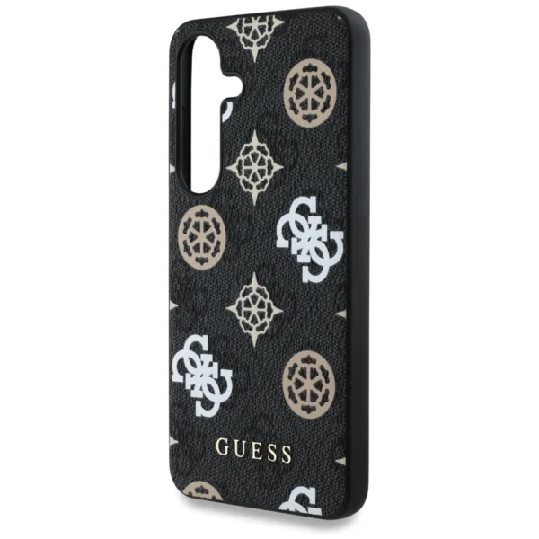 Guess 4G Printed Colored Peony Pattern MagSafe case for Samsung Galaxy S25 blackeng