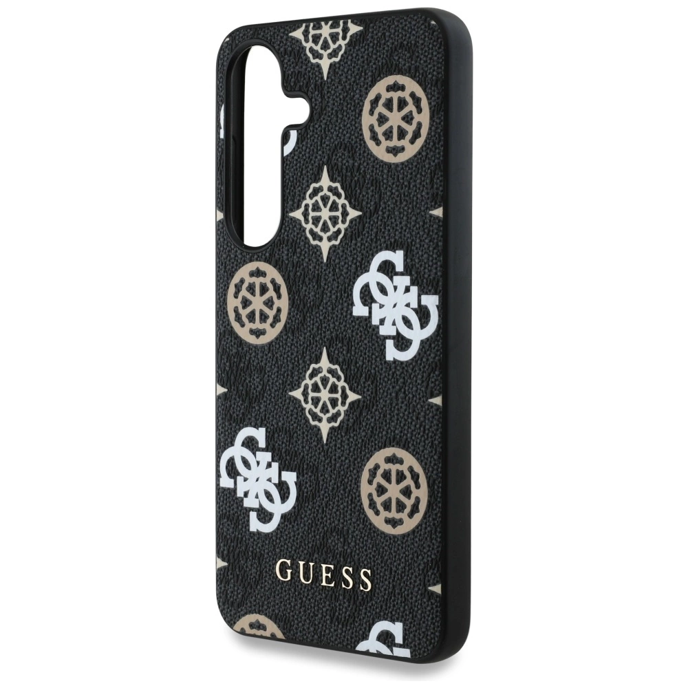 Guess 4G Printed Colored Peony Pattern MagSafe case for Samsung Galaxy S25 blackeng