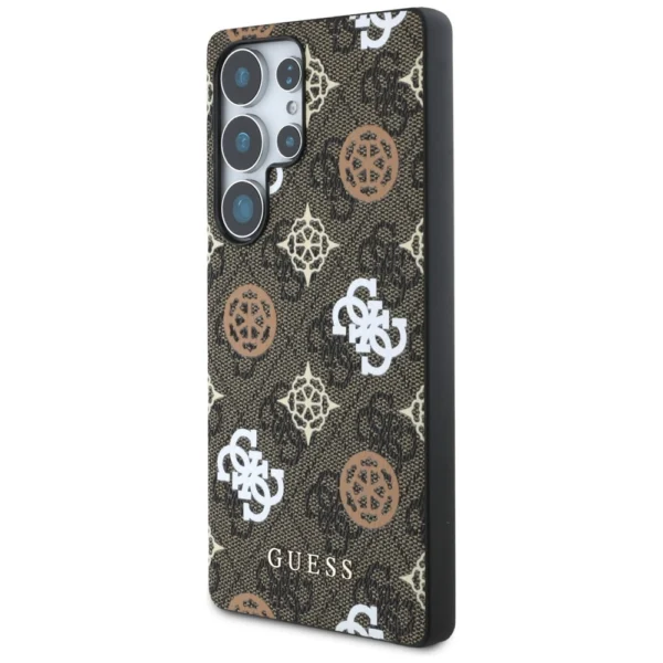 Guess 4G Printed Colored Peony Pattern MagSafe Case for Samsung Galaxy S25 Ultra Browneng