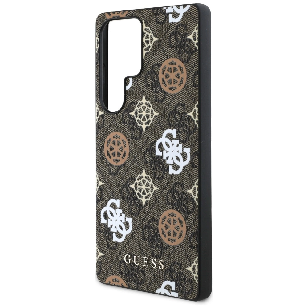 Guess 4G Printed Colored Peony Pattern MagSafe Case for Samsung Galaxy S25 Ultra Browneng