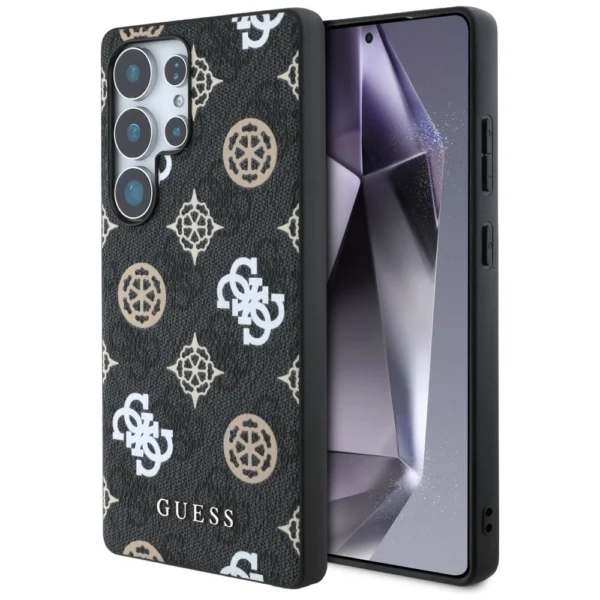 Guess 4G Printed Colored Peony Pattern MagSafe Case for Samsung Galaxy S25 Ultra Blackeng