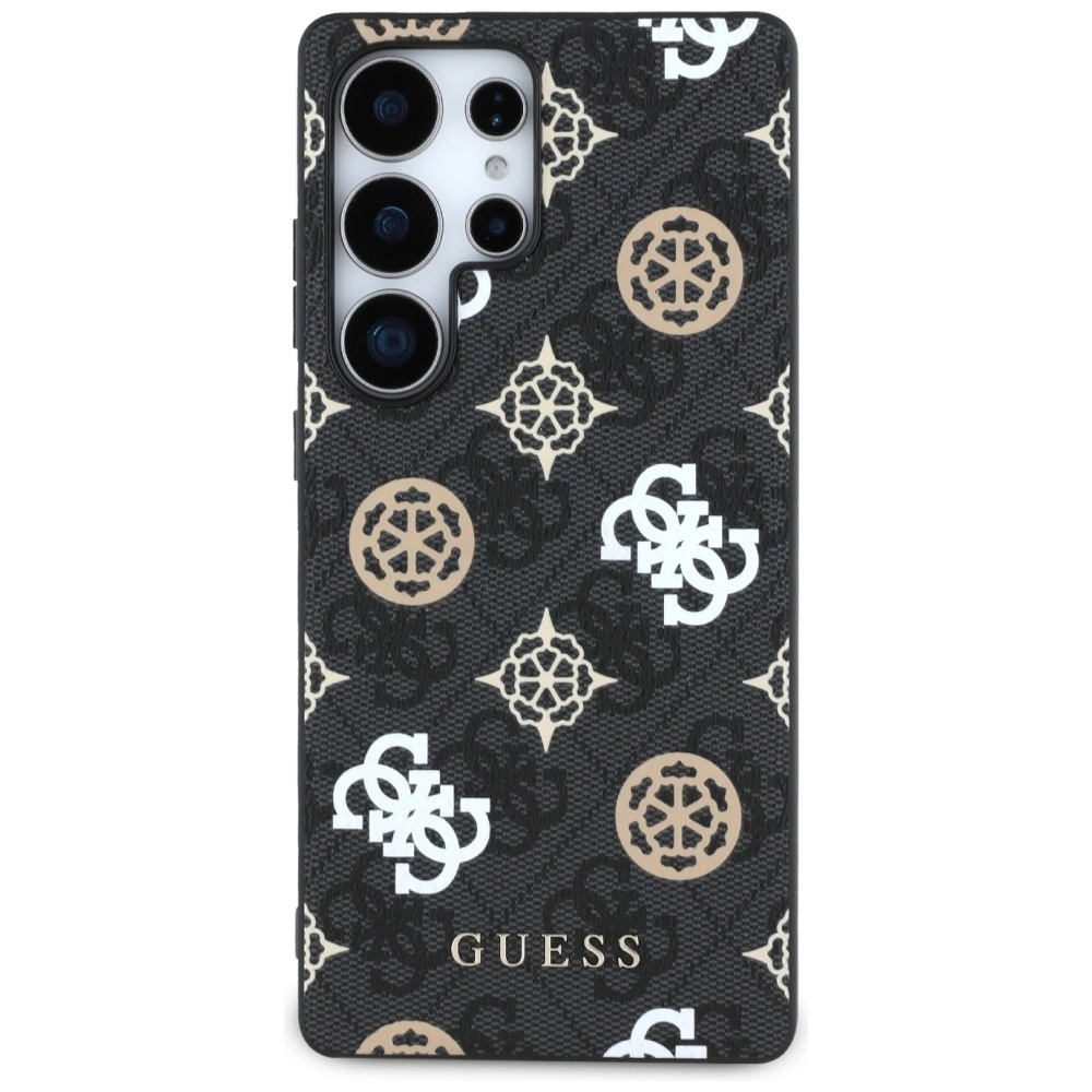 Guess 4G Printed Colored Peony Pattern MagSafe Case for Samsung Galaxy S25 Ultra Blackeng