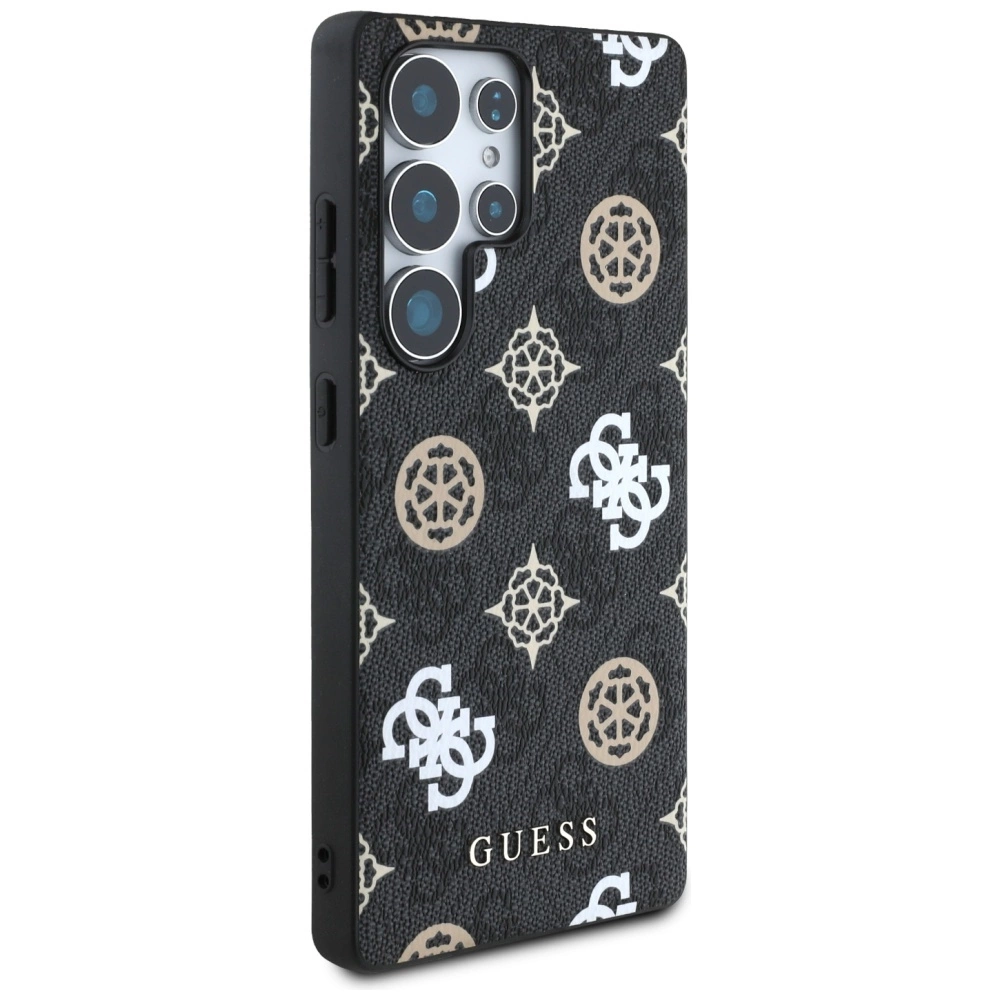 Guess 4G Printed Colored Peony Pattern MagSafe Case for Samsung Galaxy S25 Ultra Blackeng