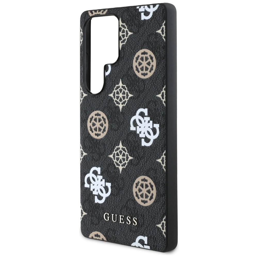 Guess 4G Printed Colored Peony Pattern MagSafe Case for Samsung Galaxy S25 Ultra Blackeng