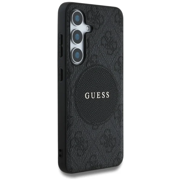 Guess 4G Round Patch Classic Logo MagSafe case for Samsung Galaxy S25 blackeng