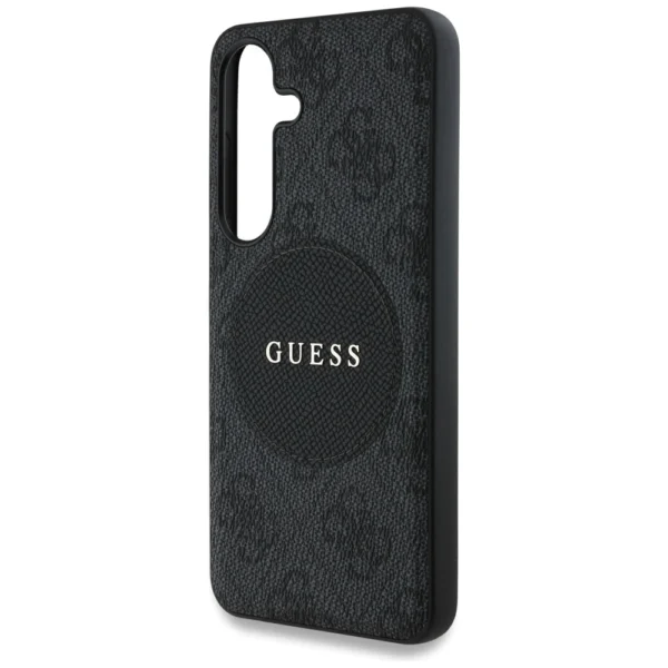Guess 4G Round Patch Classic Logo MagSafe case for Samsung Galaxy S25 blackeng