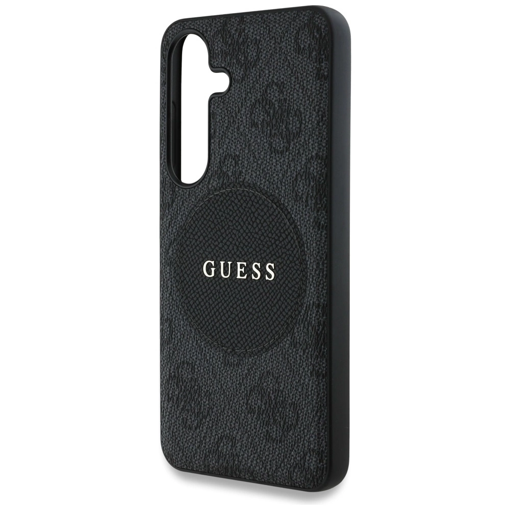 Guess 4G Round Patch Classic Logo MagSafe case for Samsung Galaxy S25 blackeng
