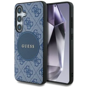 Guess 4G Round Patch Classic Logo MagSafe case for Samsung Galaxy S25 blueeng