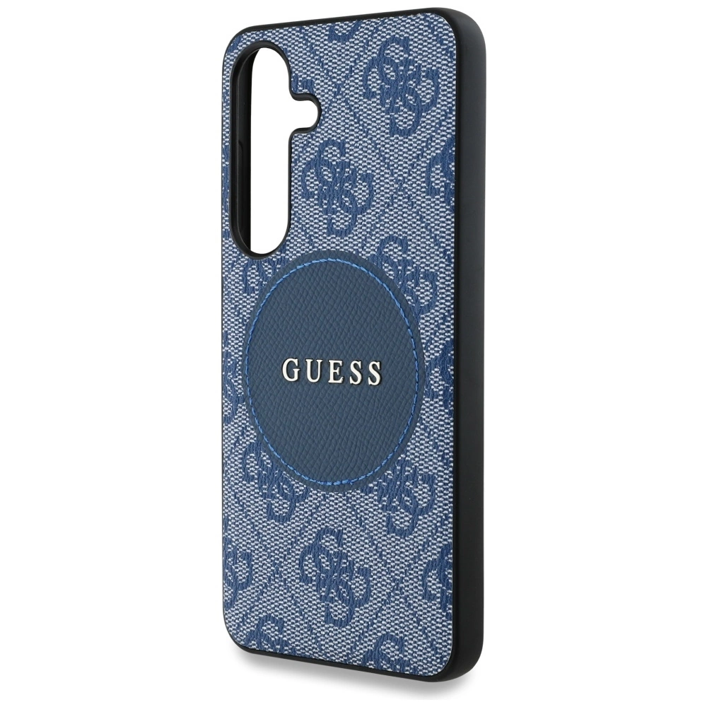 Guess 4G Round Patch Classic Logo MagSafe case for Samsung Galaxy S25 blueeng