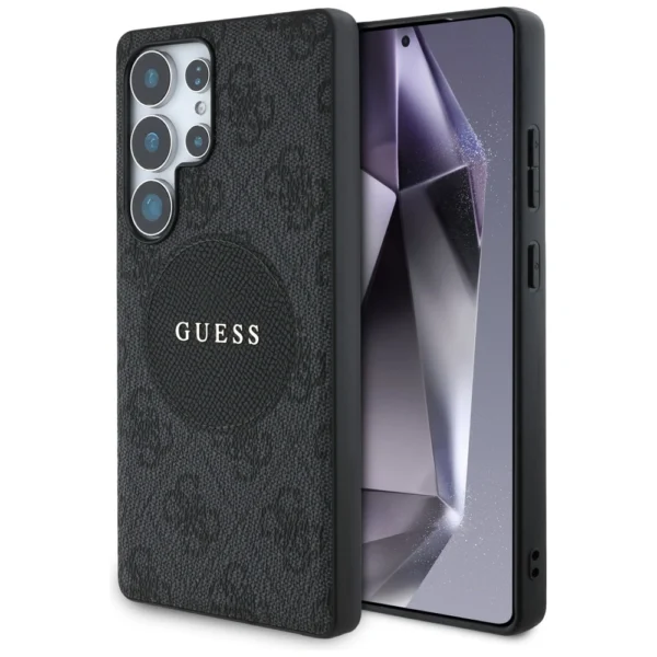 Guess 4G Round Patch Classic Logo MagSafe case for Samsung Galaxy S25 Ultra blackeng