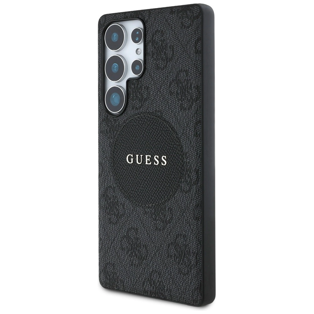 Guess 4G Round Patch Classic Logo MagSafe case for Samsung Galaxy S25 Ultra blackeng