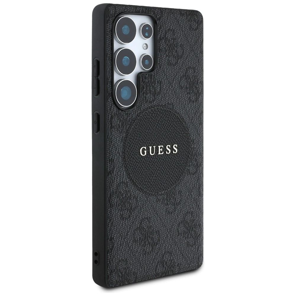 Guess 4G Round Patch Classic Logo MagSafe case for Samsung Galaxy S25 Ultra blackeng