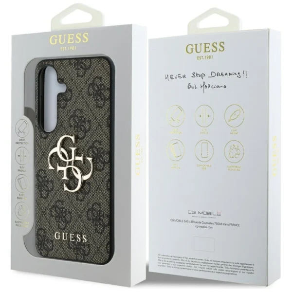 Guess Big 4G Logo Classic Logo Case for Samsung Galaxy S25 Browneng