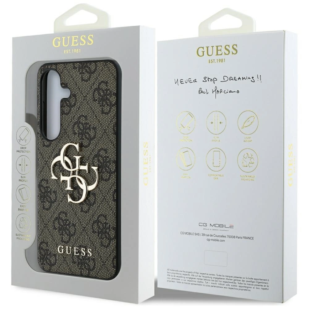 Guess Big 4G Logo Classic Logo Case for Samsung Galaxy S25 Browneng