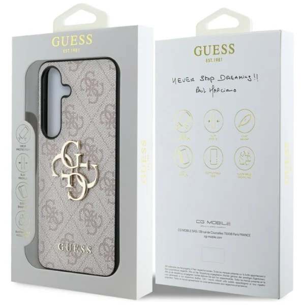 Guess Big 4G Logo Classic Logo Case for Samsung Galaxy S25 Plus Pinkeng