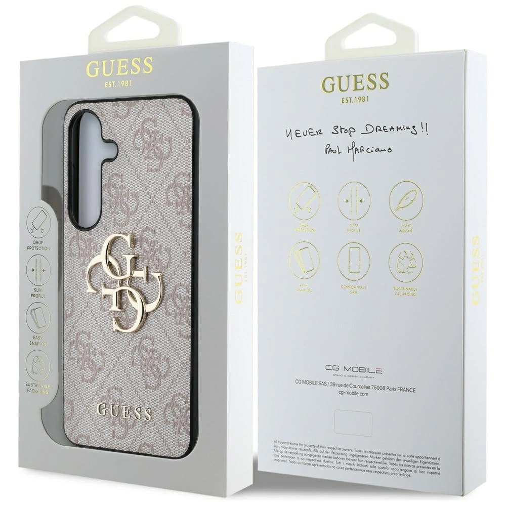 Guess Big 4G Logo Classic Logo Case for Samsung Galaxy S25 Plus Pinkeng