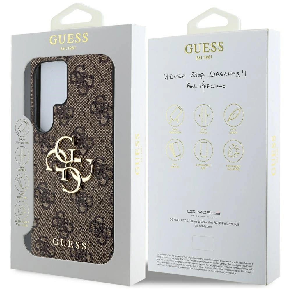 Guess Big 4G Logo Classic Logo Case for Samsung Galaxy S25 Ultra Browneng