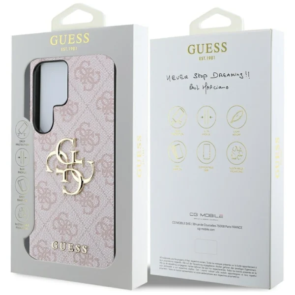 Guess Big 4G Logo Classic Logo Case for Samsung Galaxy S25 Ultra Pinkeng