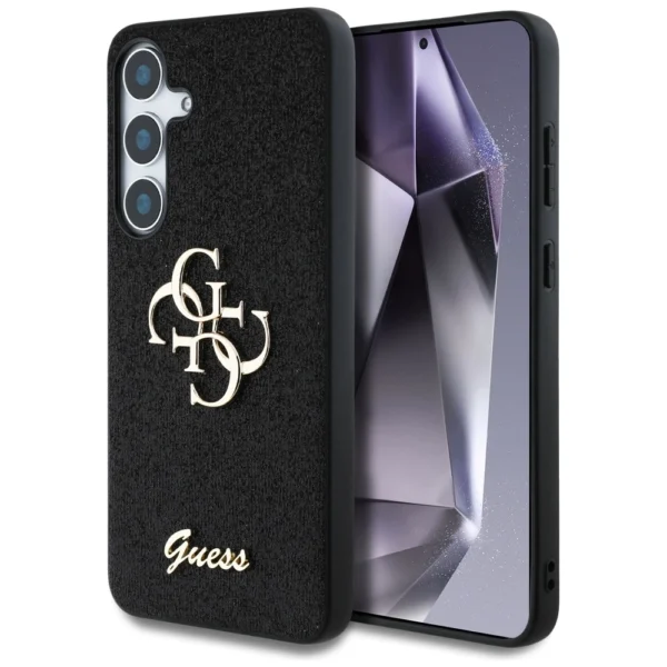 Guess Fixed Glitter Big 4G Metal Logo case for Samsung Galaxy S25 Plus blackeng