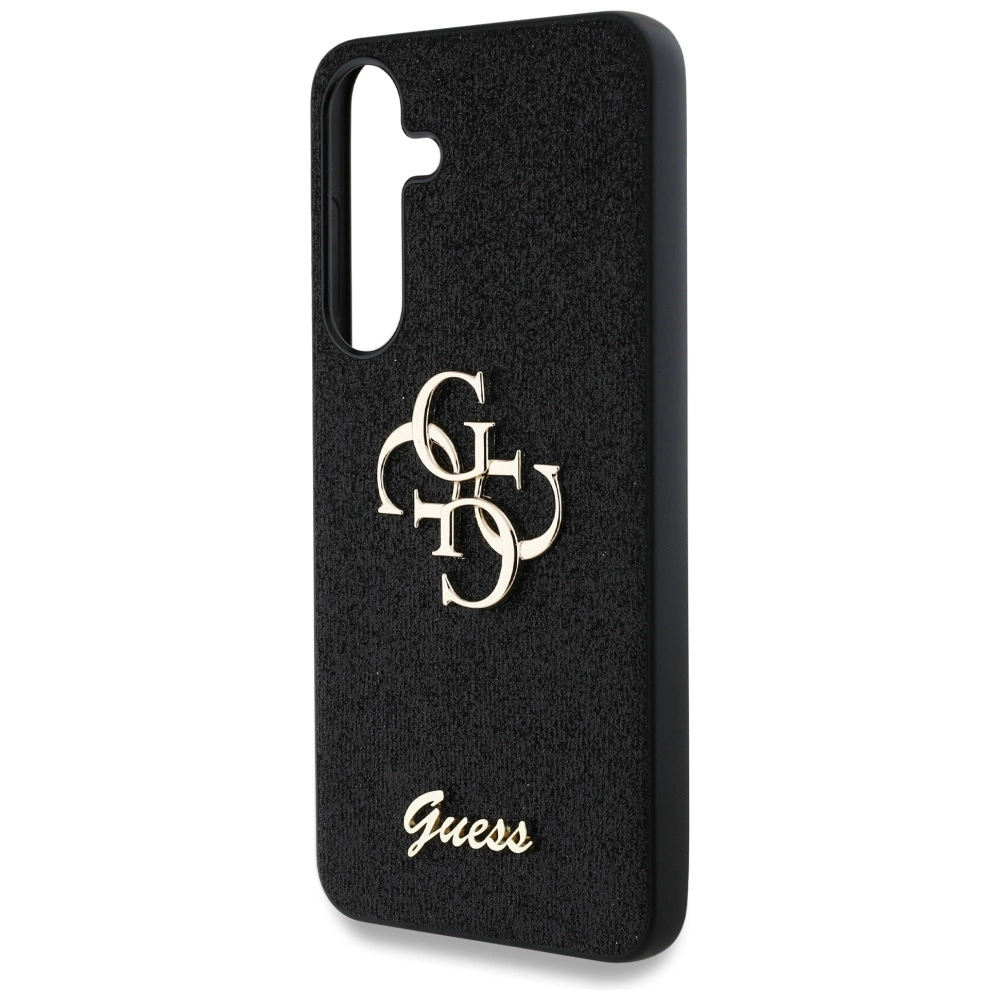 Guess Fixed Glitter Big 4G Metal Logo case for Samsung Galaxy S25 Plus blackeng