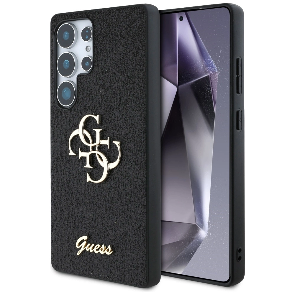 Guess Fixed Glitter Big 4G Metal Logo case for Samsung Galaxy S25 Ultra blackeng