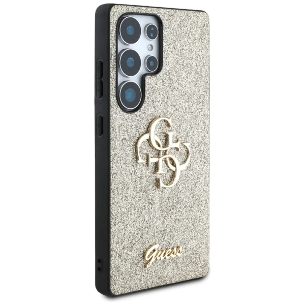Guess Fixed Glitter Big 4G Metal Logo case for Samsung Galaxy S25 Ultra goldeng