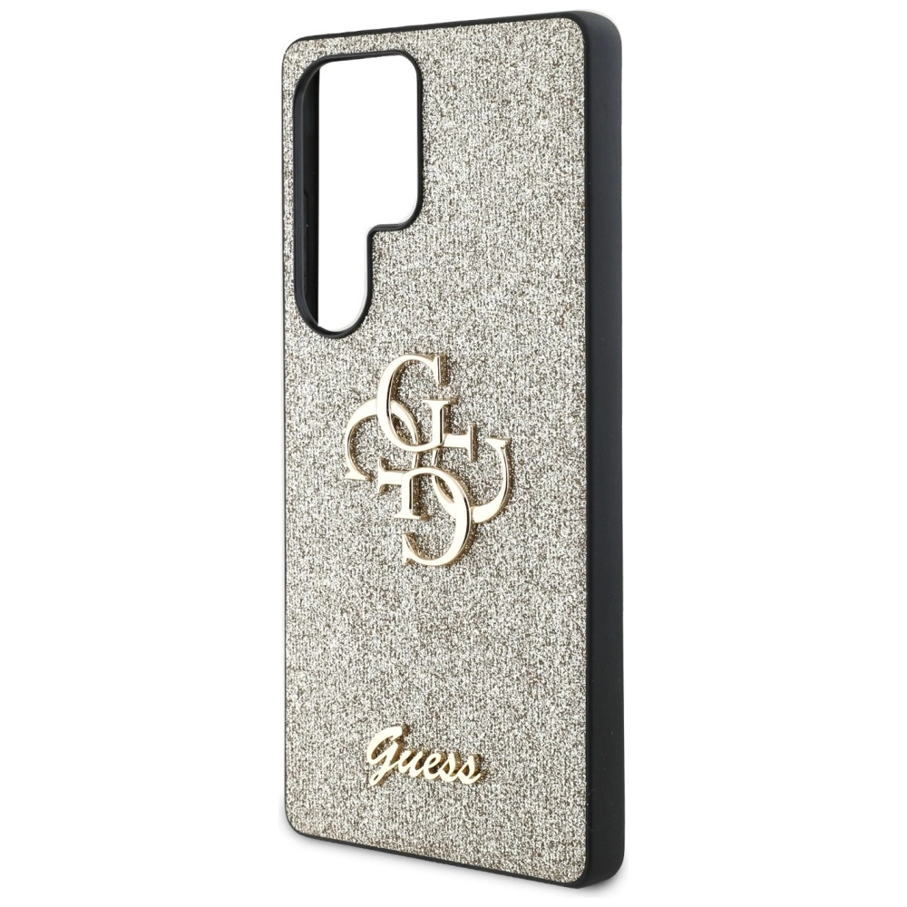 Guess Fixed Glitter Big 4G Metal Logo case for Samsung Galaxy S25 Ultra goldeng