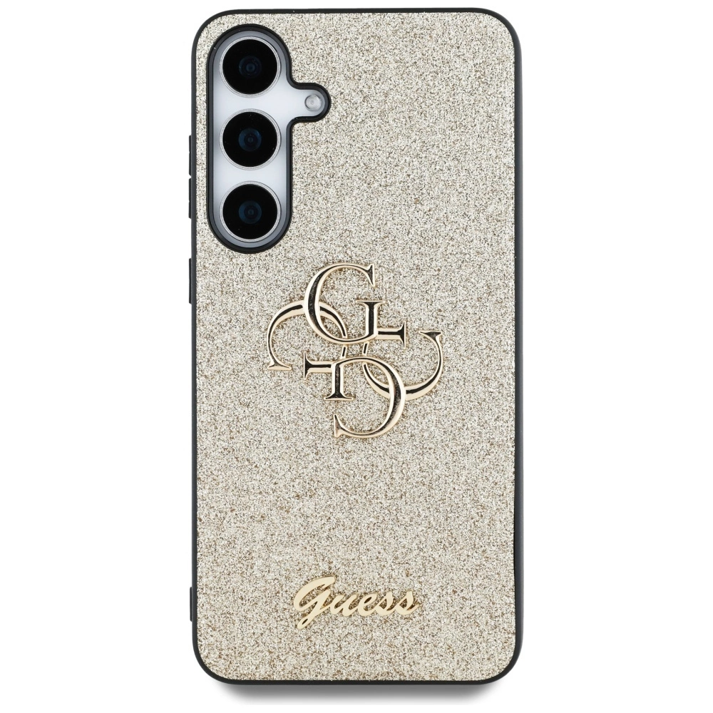 Guess Fixed Glitter Big 4G Metal Logo case for Samsung Galaxy S25 goldeng