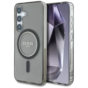 Guess Glitter Circle Classic Logo MagSafe case for Samsung Galaxy S25 blackeng