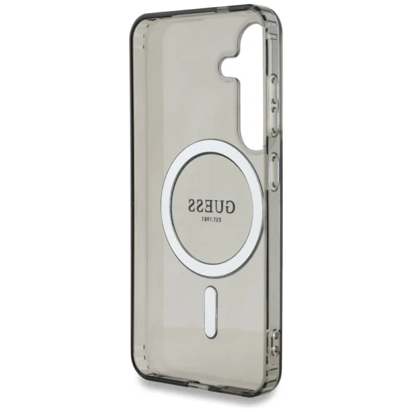 Guess Glitter Circle Classic Logo MagSafe case for Samsung Galaxy S25 blackeng