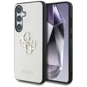 Guess Grained Big 4G Logo Small Classic Logo case for Samsung Galaxy S25 beigeeng