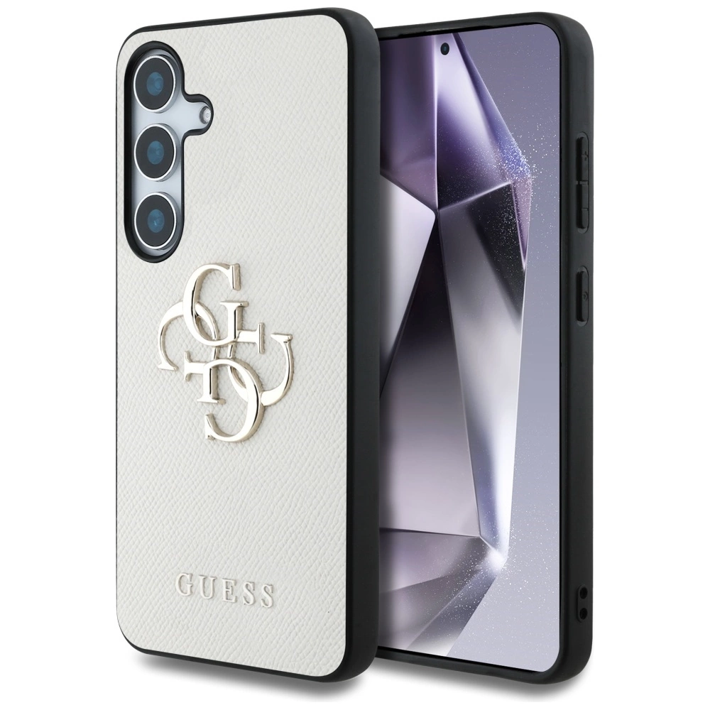 Guess Grained Big 4G Logo Small Classic Logo case for Samsung Galaxy S25 beigeeng